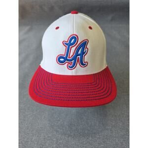 Adidas-Climalite Hat NBA Los Angeles LA Clippers-White/Red/Blue-Flex Fit-S/M-Cap